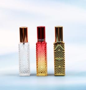 Long quadrilateral burst perfume dispenser bottle